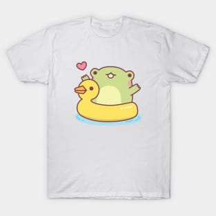 Cute Frog With Ducky Pool Float T-Shirt